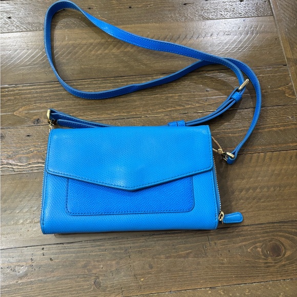 Vera Bradley Handbags - Vera Bradley Vibrant Blue Leather Crossbody Bag